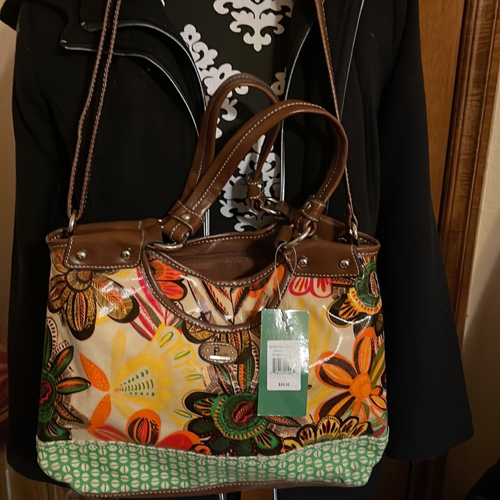 NWT Plum Brand colorful “Sunshine Satchel”